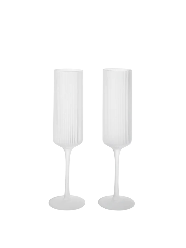 Ripple Champagne Flutes - Set of 2 - Frosted