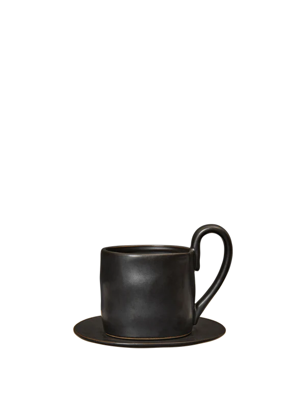 Flow Mug with Saucer - Black